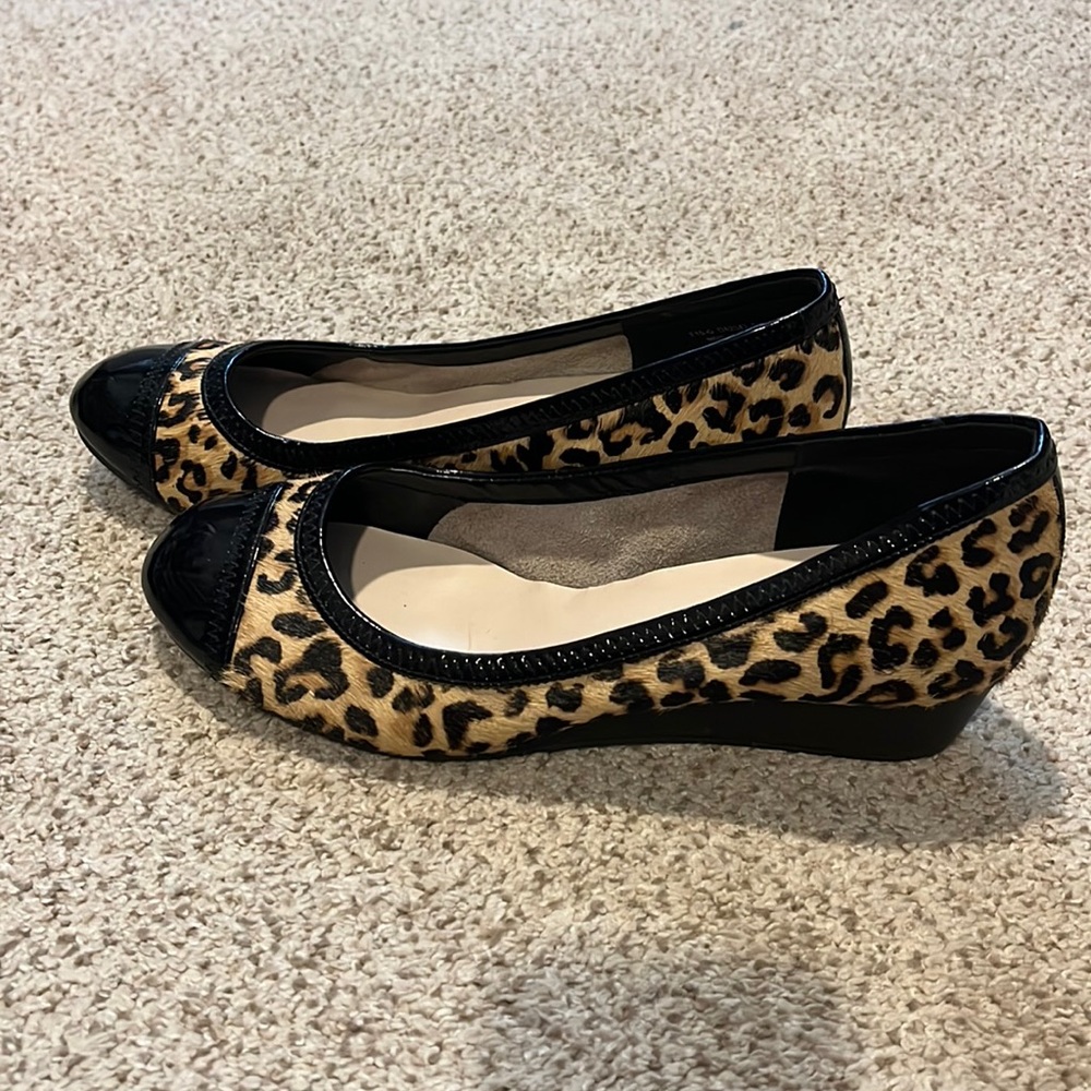 Cole Haan Calf Hair Leopard Print Wedges